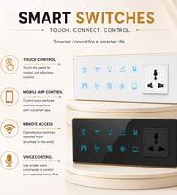 Technixia Lustre Series Smart WiFi Glass Touch Switch with Mobile App & Voice Control - Technixia Automation