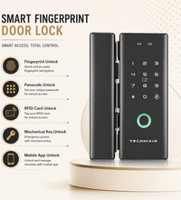 Technixia Smart Glass Door Lock with Fingerprint, RFID & WiFi Mobile App Control - Technixia Automation