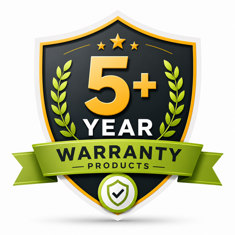 Up to 5 Years* Product Warranty